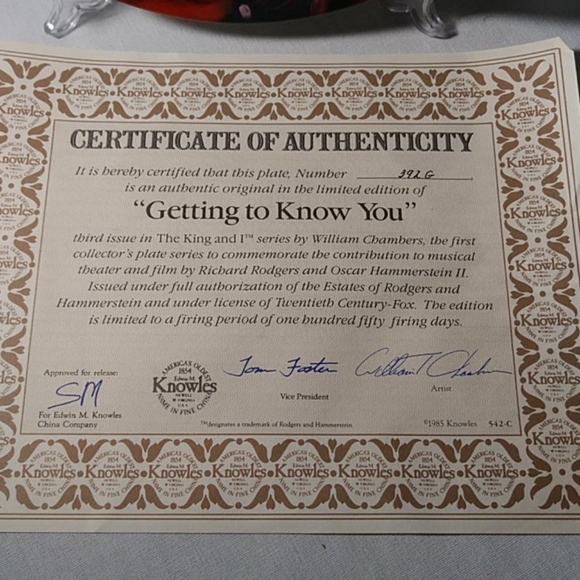 Knowles China Plate "Getting To Know You" Decorative Plate - Picture 5 of 10